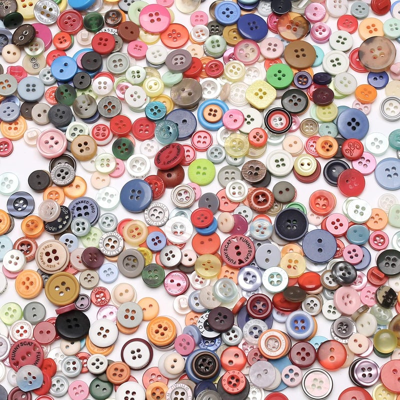 Jepeux About 500 Small Resin Buttons, Sewing DIY Craft Buttons, Hand-Painted Decorative Buttons Multicolor Series - Image 2